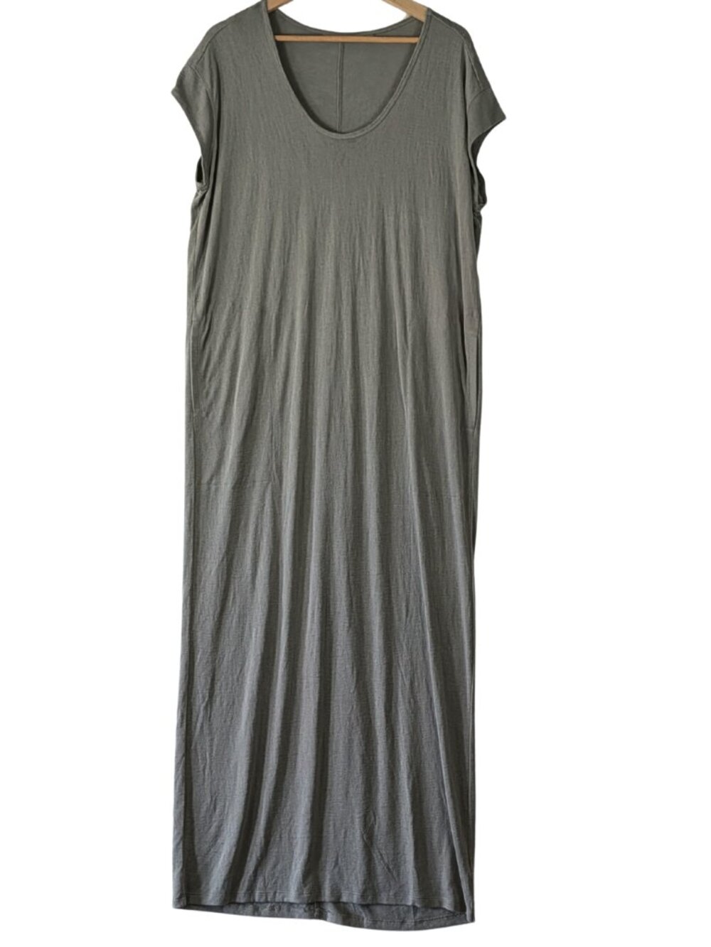 Athleta Martinique Maxi Dress Large Sage Green Pockets Cover Up